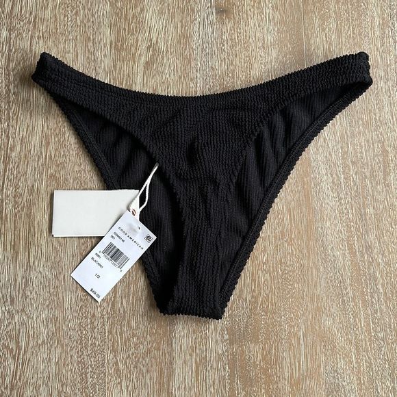 Good American Always Fits Better Cheeky Bikini Bottom in Summer Black Size 1-2 - Picture 1 of 7